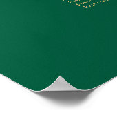 Affiche de plan de table Vert Or Beige 7 (Coin)