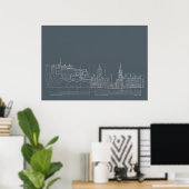 Affiche de plan de ville sombre (Bureau à domicile)