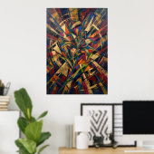 Affiche de plante abstraite colorée (Bureau à domicile)