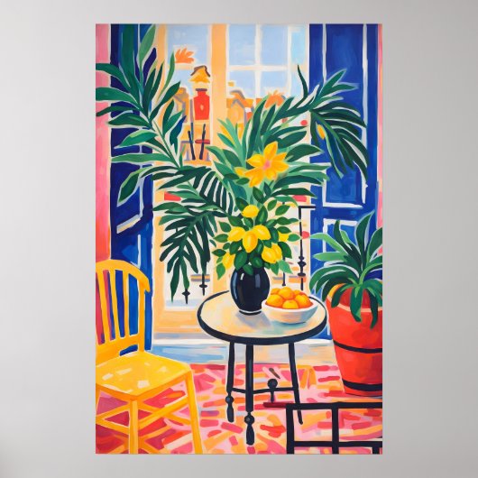 Affiche de plante botanique colorée, vibrante (Devant)