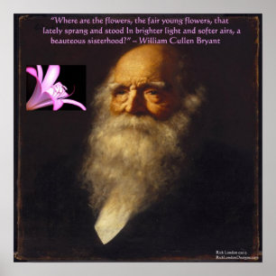 Affiche de poème de fleurs de William Cullen Bryan