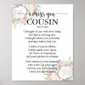 Affiche de poème pour cousin « Je te manque » (Devant)