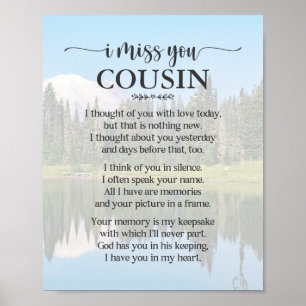 Affiche de poème pour cousin que j'aime