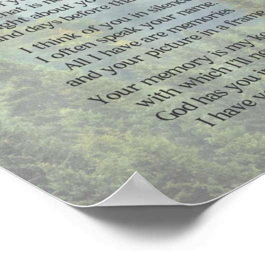 Affiche de poème pour oncle disparu (Coin)