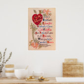 Affiche de poème vintage de la Saint-Valentin (Cuisine)