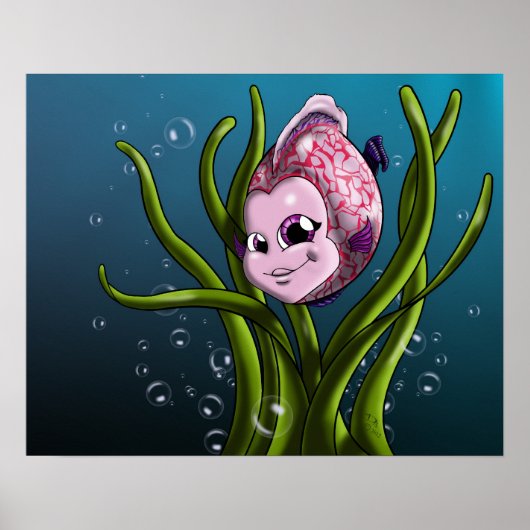 Affiche de poisson violet (Devant)