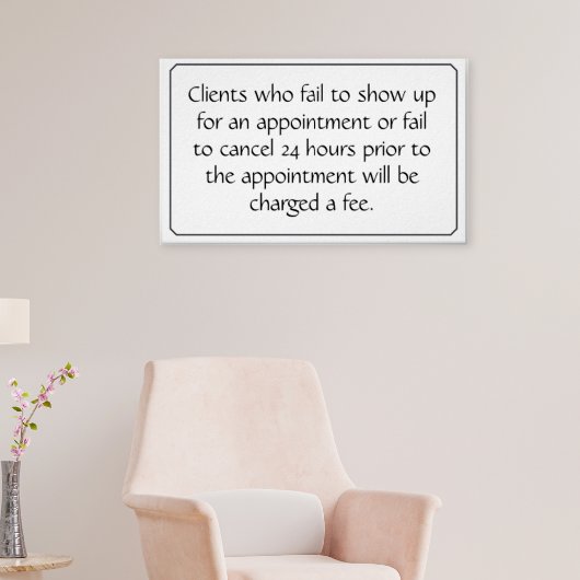 Affiche de politique d'annulation pour salon ou sp