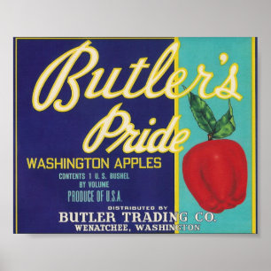 Affiche de pommes de la fierté du maître d'hôtel