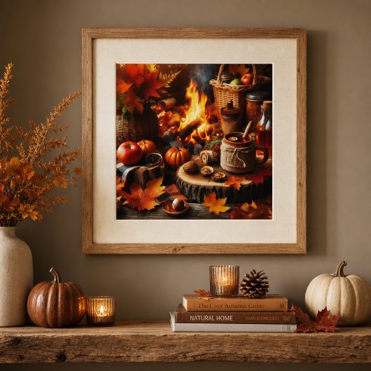 Affiche de pompes de saison d'automne et de feu de