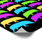 Affiche de porcs multicolores (Coin)