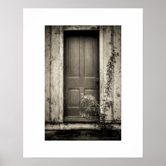 Affiche de porte de bâtiment abandonné rustique sé (Devant)