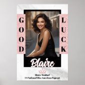 Affiche de porte de concours Marble Rose Gold Glam (Devant)