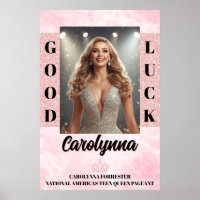 Affiche de porte de concours Rose Marbre Envoi Con
