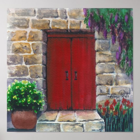 affiche de porte rouge (Devant)