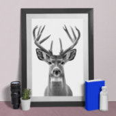 Affiche de portrait d'animal du désert de cerf bât