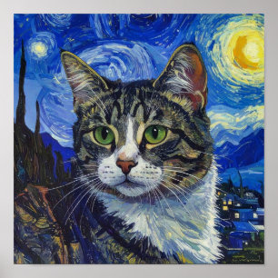 Affiche de portrait de chat de Vincent Van Gogh Nu