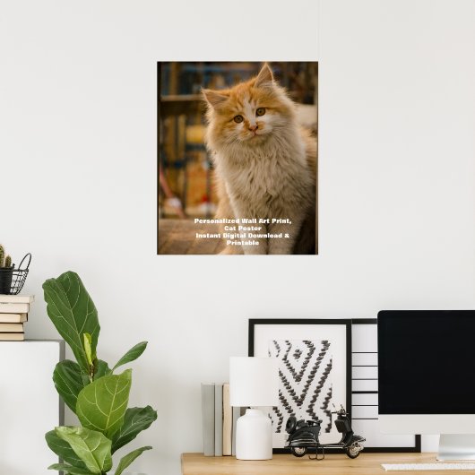 Affiche de portrait de chat personnalisé - Impress (Bureau à domicile)