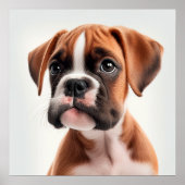 Affiche de portrait de chiot Boxer mignon (Devant)