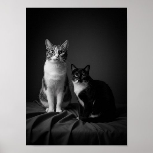 Affiche de portrait de compagnie en noir et blanc (Devant)