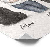 Affiche de portrait de famille au graphite Couple  (Coin)