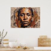 Affiche de portrait de femme noire expressive (Cuisine)