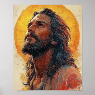 Affiche de portrait de Jésus doux – Chrétien paisi