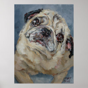 Affiche de portrait d'Elvis Puggy par Nancy la