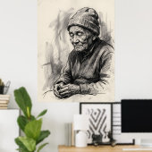 Affiche de portrait des Mains Âgées de l'Esprit de (Bureau à domicile)