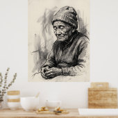 Affiche de portrait des Mains Âgées de l'Esprit de (Cuisine)