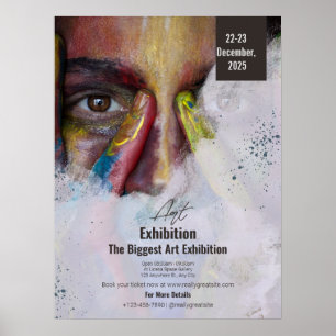 Affiche de portrait d'exposition d'art coloré, Art