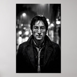 Affiche de portrait noir de solitude urbaine sous