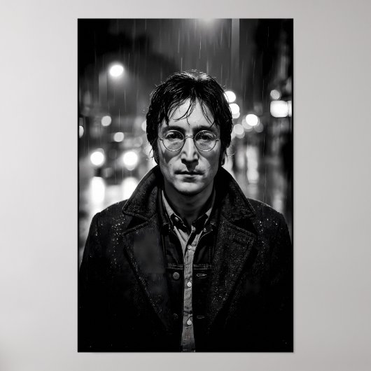 Affiche de portrait noir de solitude urbaine sous  (Devant)