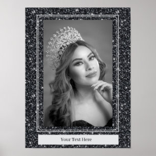 Affiche de portrait personnel Faux Glitter
