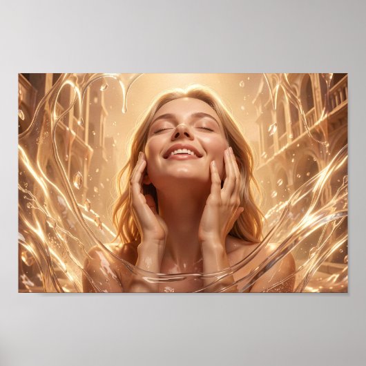 Affiche de portrait Sérénité dorée radiante (Devant)