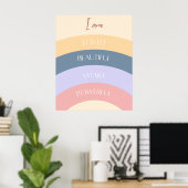 Affiche de Positives Affirmations de Soi Puissante (Bureau à domicile)