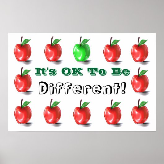 Affiche de poster 'C'est OK d'être différent !' (Devant)