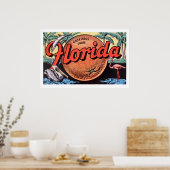Affiche de poster rétro Florida Orange (Cuisine)