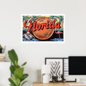 Affiche de poster rétro Florida Orange (Bureau à domicile)
