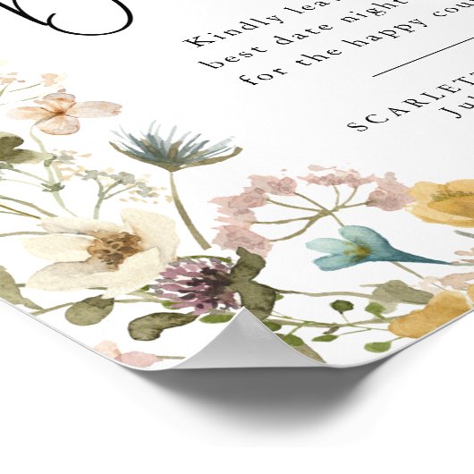 Affiche de pot de date de fleur sauvage (Coin)