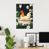 Affiche de poulet dans la baignoire, affiche d'ani (Bureau à domicile)