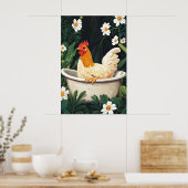 Affiche de poulet dans la baignoire, affiche d'ani (Cuisine)