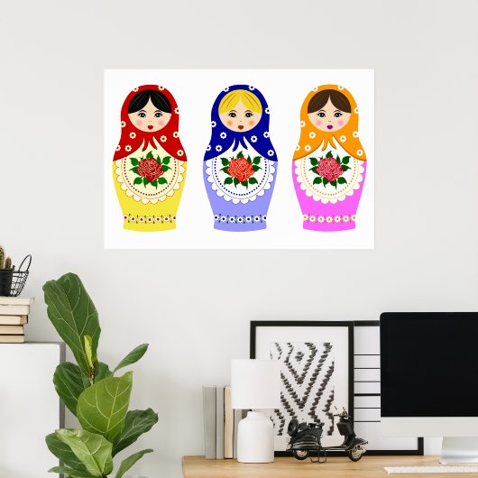 Affiche de poupées Matryoschka (Bureau à domicile)