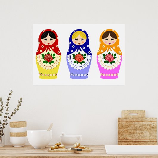 Affiche de poupées Matryoschka (Cuisine)