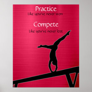 Affiche de poutre d'équilibre de pratique / compét