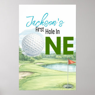 Affiche de premier anniversaire de golf Premier tr