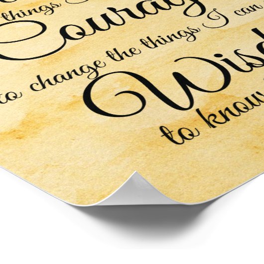 Affiche de prière de sérénité (Coin)