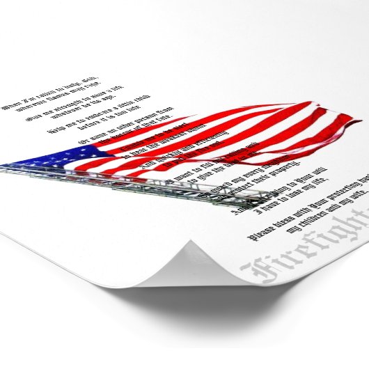 Affiche de prière du pompier (Coin)