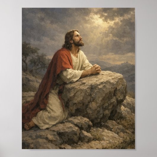 Affiche de prière Jésus à Gethsémani – Paisible (Devant)