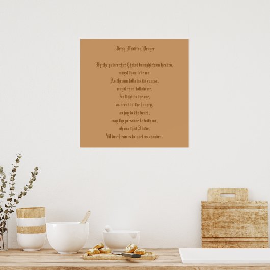 Affiche de prière Mariage irlandaise (Cuisine)