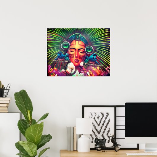 affiche de princesse aztèque (Bureau à domicile)